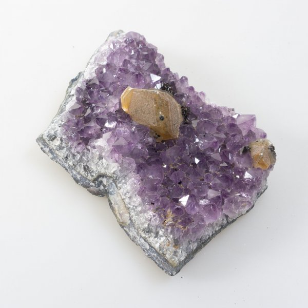 Amethyst with Calcite Druse | 11,5 x 7,5 x 3,2 cm, 0,362 kg