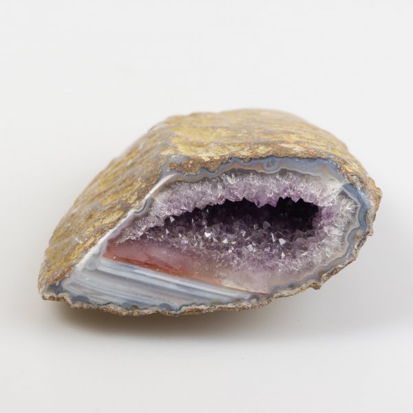 Amethyst and Agate Geode | 11 x 10 x 4 cm, 0,515 kg