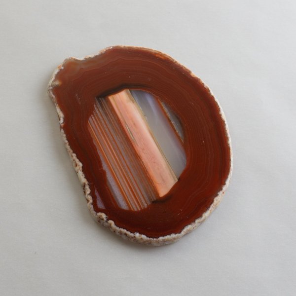 Slice of Agate, red-brown color, 9-11 cm