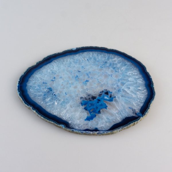 Agate Slice, blue color, 12,5 cm