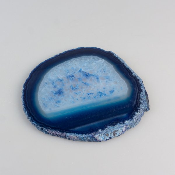 Agate Slice, blue color, 12 cm