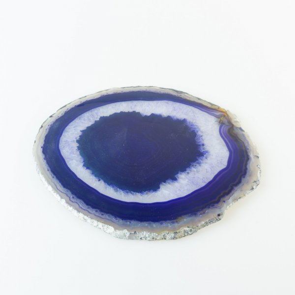 Agate Slice, purple color, 16,5 x 14,5 cm