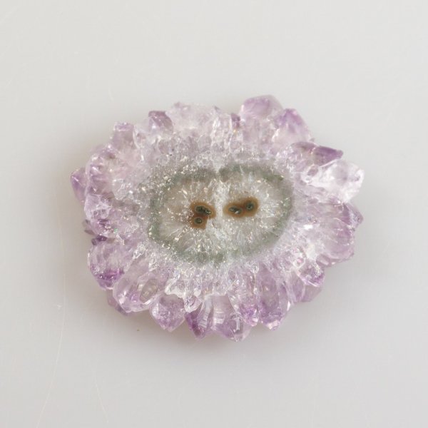 Slice stalactite, amethyst flower | 5,1 x 4,6 x 0,5 cm, 27 gr
