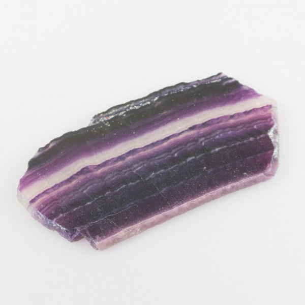 Fluorite polished slice | 14,7 x 7,6 x 0,7 cm, 0,213 kg