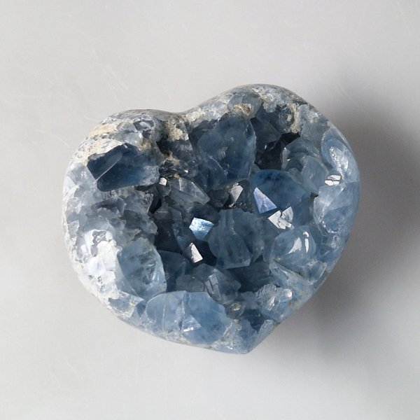 Celestine (Celestite) Geode Heart | 9 x 8 x 4,5 cm, 0,638 kg