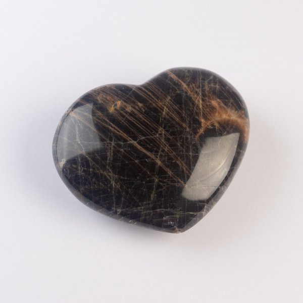 Black Feldspate heart | 7,5 x 6 x 2,7 cm, 0,200 kg