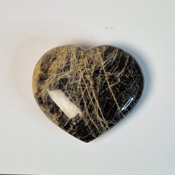 Black Feldspate heart | 9,3 x 8,2 x 2,7 cm, 0,322 kg