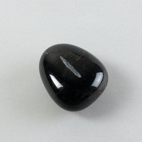 Tumbled Black Obsidian, Runa Isa engraving