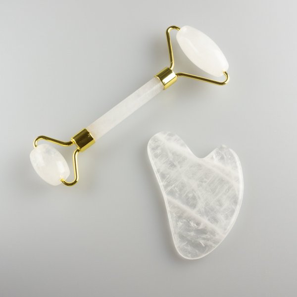 Hyaline Quartz face roller and Gua Sha - gift box