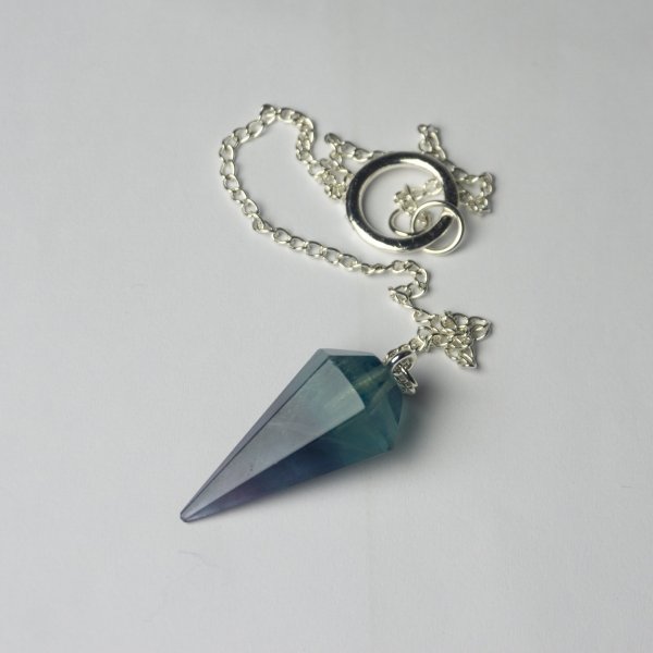 Pendulum Green Blue Fluorite | stone 3 - 3,5 cm, chain 24 cm