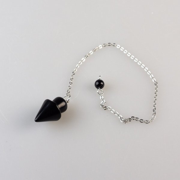 Pendulum black obsidian | Stone 2,5 x 1,5 cm, chain 20 cm