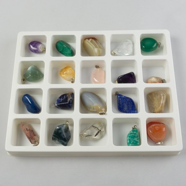 Collection set, tumbled stone pendants