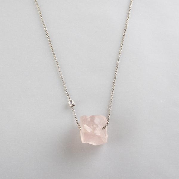 Necklace "Lolly" Rose Quartz | Lunghezza collana 67 cm, pietra 2X1,5 cm 0,012 kg
