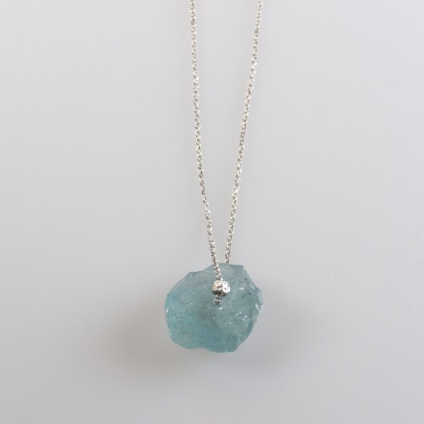 Necklace "Lolly" Aquamarine | Necklace length 68 cm, stone 2,5x2,5 cm 0,015 kg