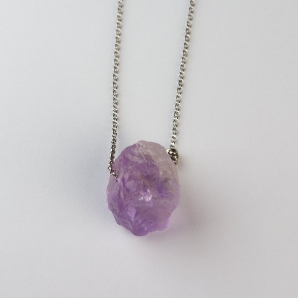 Necklace "Lolly" Amethyst | Chain 63 cm, stone 2 cm