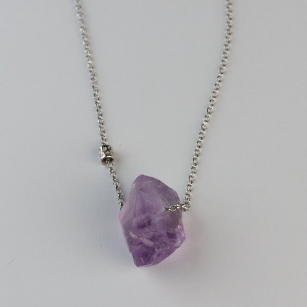 Necklace "Lolly" Amethyst | Chain 64 cm, stone 2 cm
