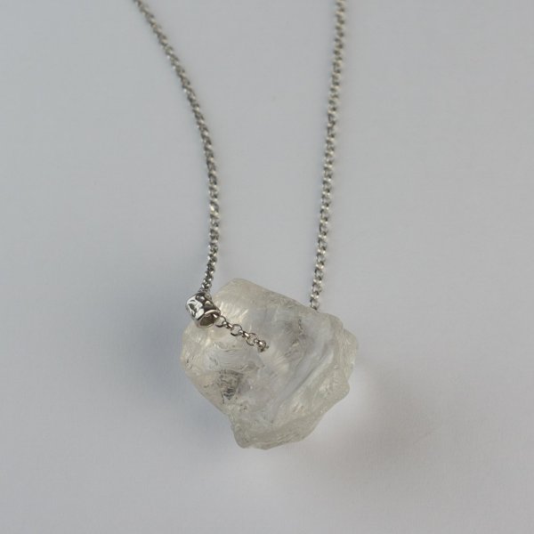 Necklace "Lolly" Clear quartz | Chain 66 cm, stone 2 cm