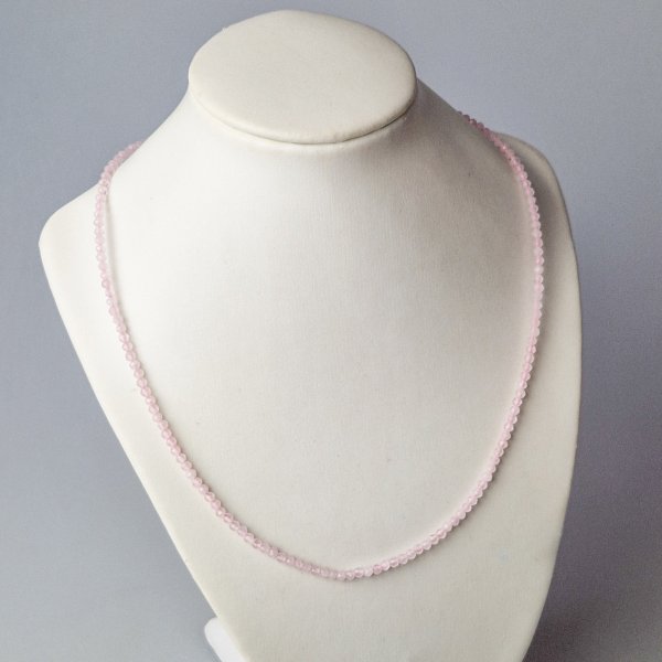 Choker Necklace with Rose quartz | Necklace length 42 cm + extension 4 cm, stones 2 mm