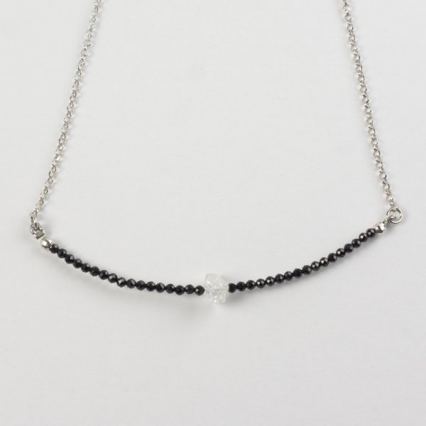 Necklace with Spinel and biterminated Quartz | Necklace length 38/40 cm, stones 0,2-0,6 cm