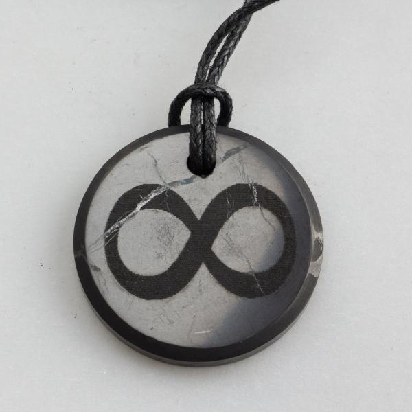 Shungite Pendant with "Infinity" engraving | 3 x 0,3 cm