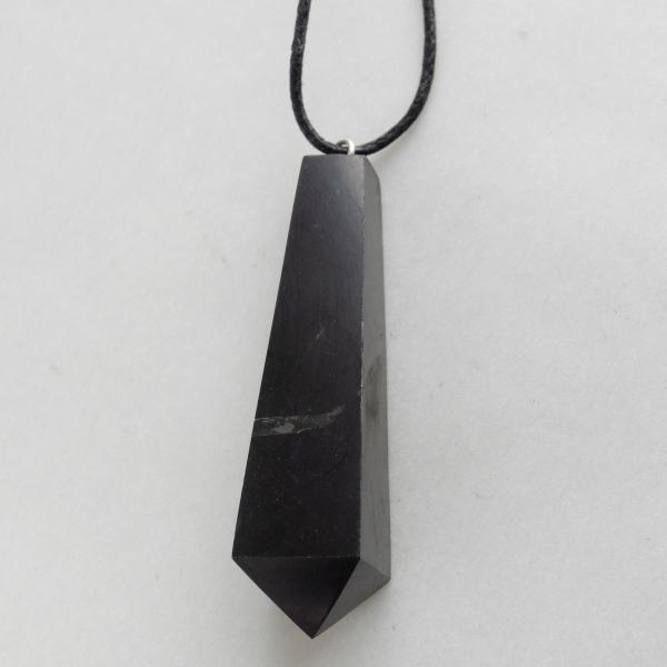 Shungite Pendant "Faceted Pendulum" | pietra 4,5X1,5 cm 0,015 kg