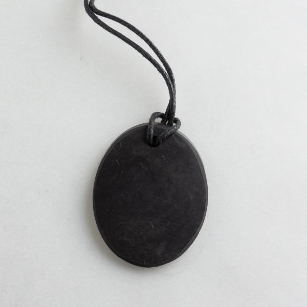 Shungite Pendant "Oval" | pietra 4,5X3X0,3 cm 0,010 kg