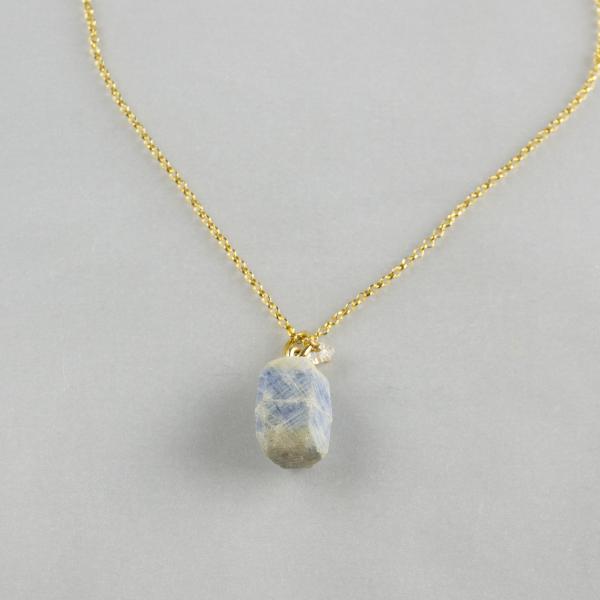 Pendant with Sapphire | stone 1,6 cm, catenina 45 cm 0,007 kg