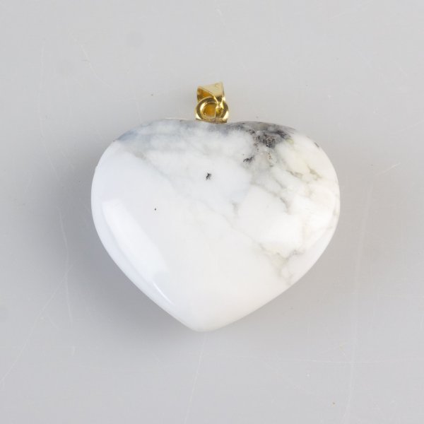 Pendant with Dendritic Agate heart | 4 x 3 cm
