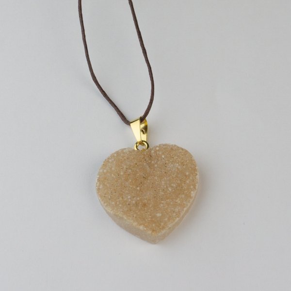 Pendant with Agate, drusy heart | 3 cm