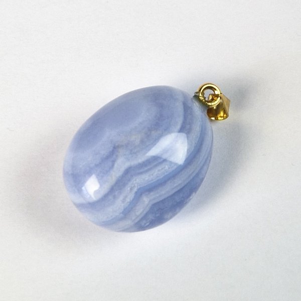 Heart pendant in Chalcedony - Blue Lace Agate | 3 x 2-2,5 cm