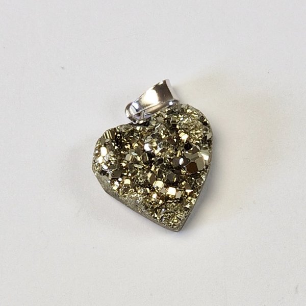 Pendant with Pyrite heart | 2 cm