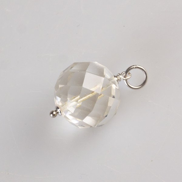 Sphere Pendant with Clear Quartz | stone 2 cm