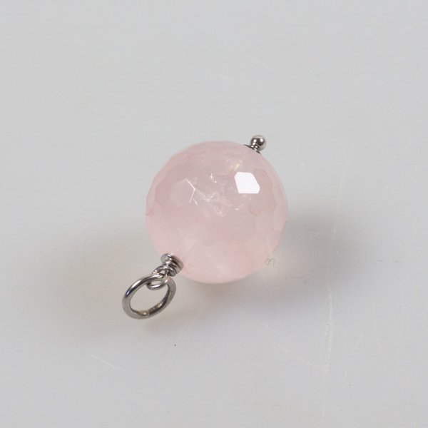 Pendant with Pink quartz sphere | stone 1,7 cm
