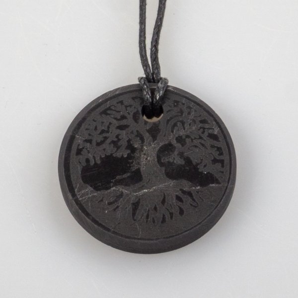Shungite Pendant with "Tree of Life" engraving | pietra 3X0,3 cm 0,005 kg