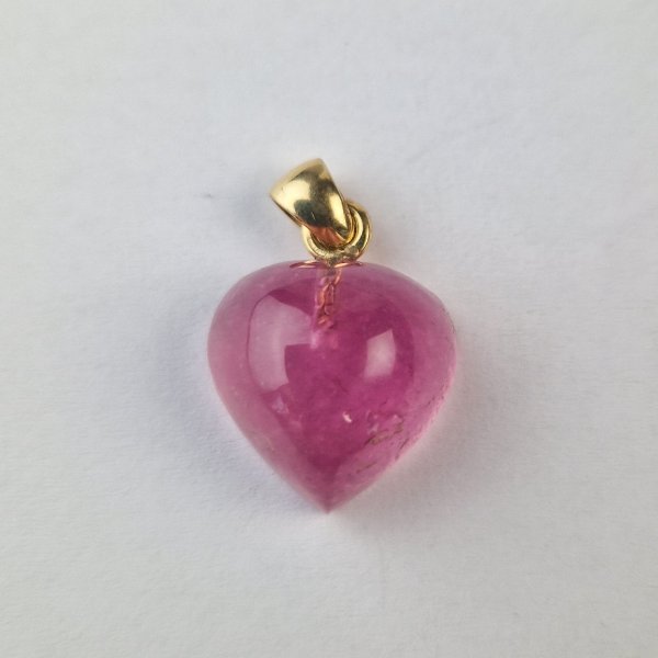 Pendant in Pink tourmaline heart | stone 1,6 cm