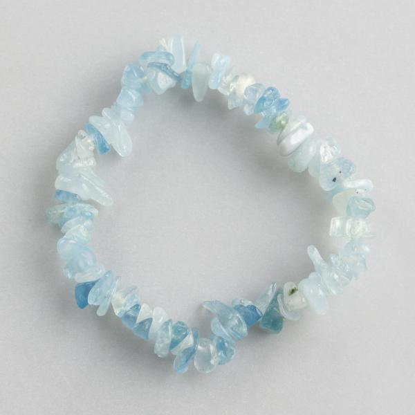 Acquamarine Chips Elastic Bracelet 17/18,5 cm