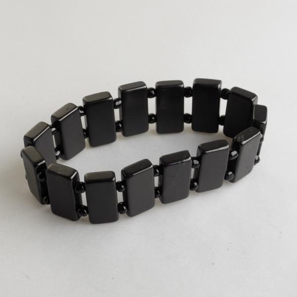 Shungite Bracelet |  Rectangles 2x1x0.5 cm, bracelet measures 22-24 cm