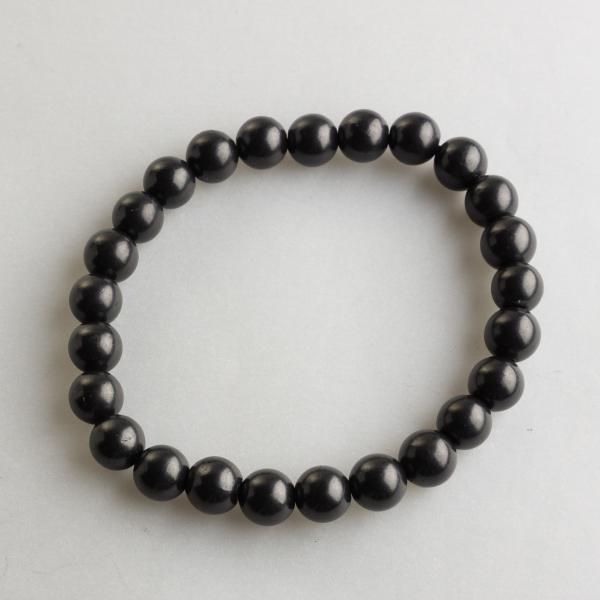 Shungite elastic bracelet | beads 8 mm