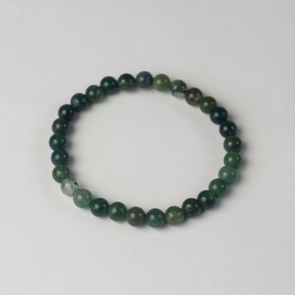 Moss Agate Elastic Bracelet | 18-19 cm (S-M)