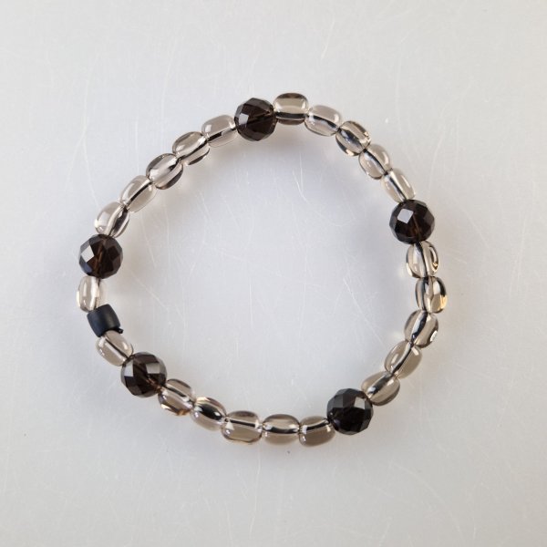 Elastic Bracelet with Smoky quartz | 18 cm (S-M)