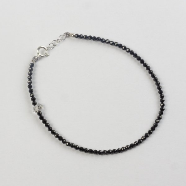 Bracelet with Spinel and biterminated Quartz | Length 18/19 cm, stones 0,2-0,6 cm