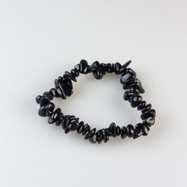 Elastic Bracelet with black Tourmaline chips | 17/18,5 cm (XS-M)