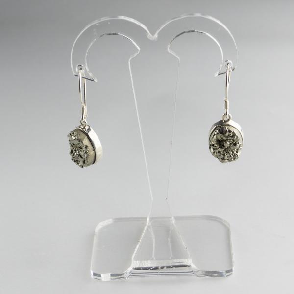 Drop Earrings, Silver and Pyrite 3,5 cm 0,009 kg
