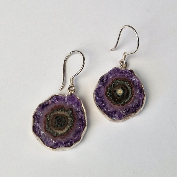 Drop Earring, Silver and Amethyst | 4 cm