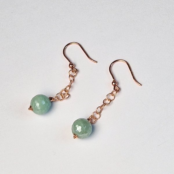 Drop Earring, Silver and Agate 5 cm