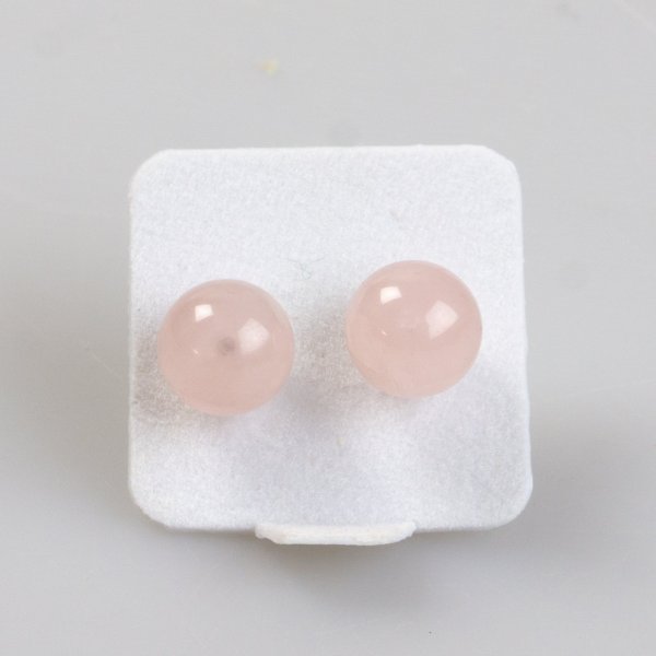 Lobe Earrings in Pink Quartz and Silver