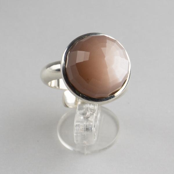 Ring in Silver and Moon Stone Misura 16 0,011 kg