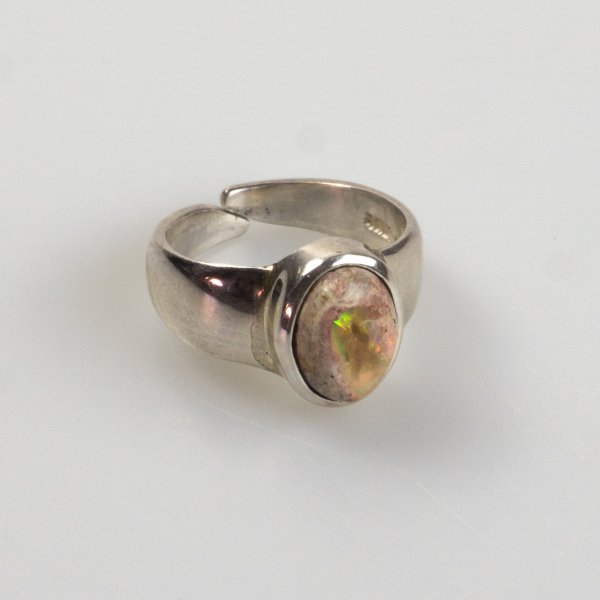 Ring in Opal and Silver | Size 16-17 mm