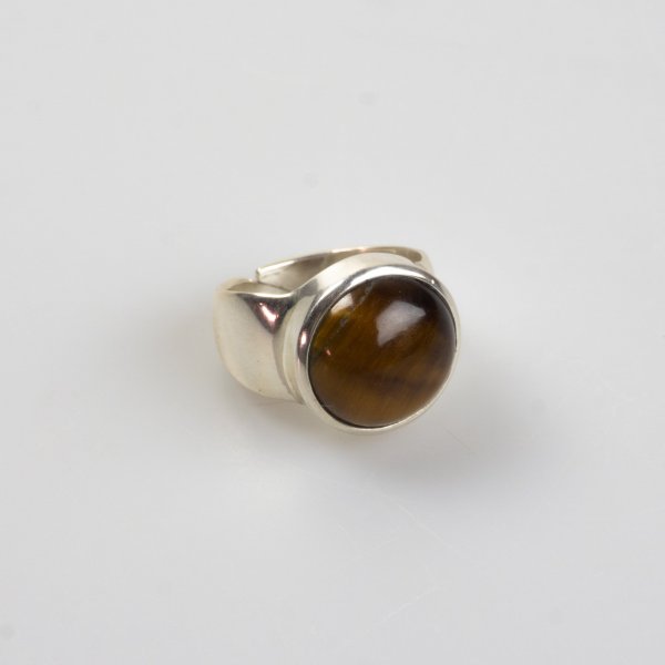 Ring in Tiger eye and Silver | Size 21-22 mm