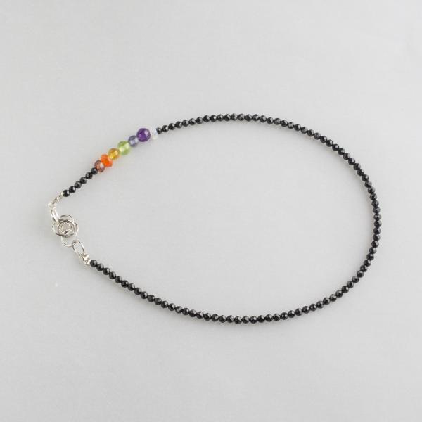 Spinel and Chakra Stones Anklet | Lunghezza 23,5-25,5 cm, pietra 0,3 cm 0,005 kg